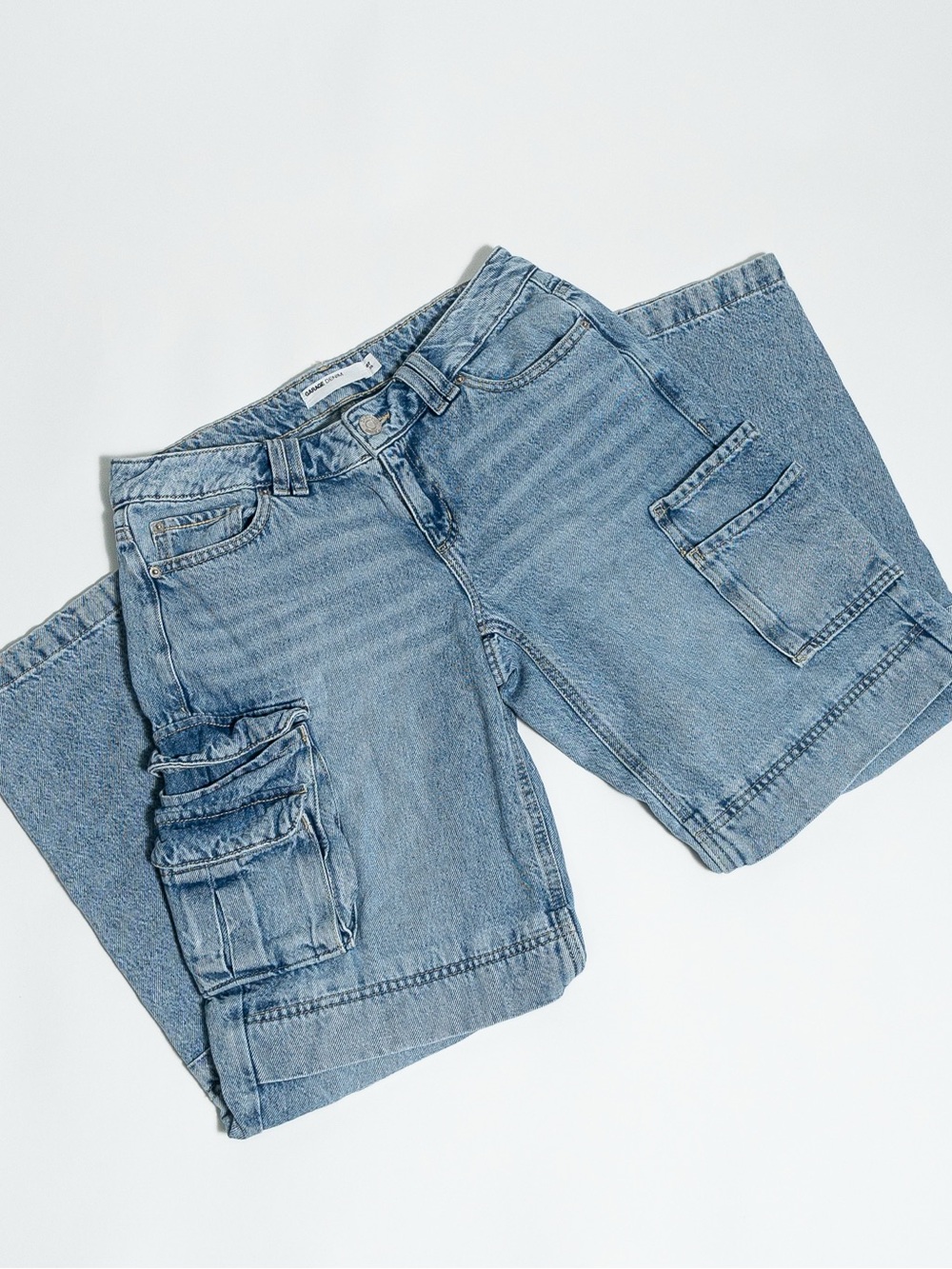 Garage Denim Low Rise Baggy Cargo Jeans - Picture 6 of 8
